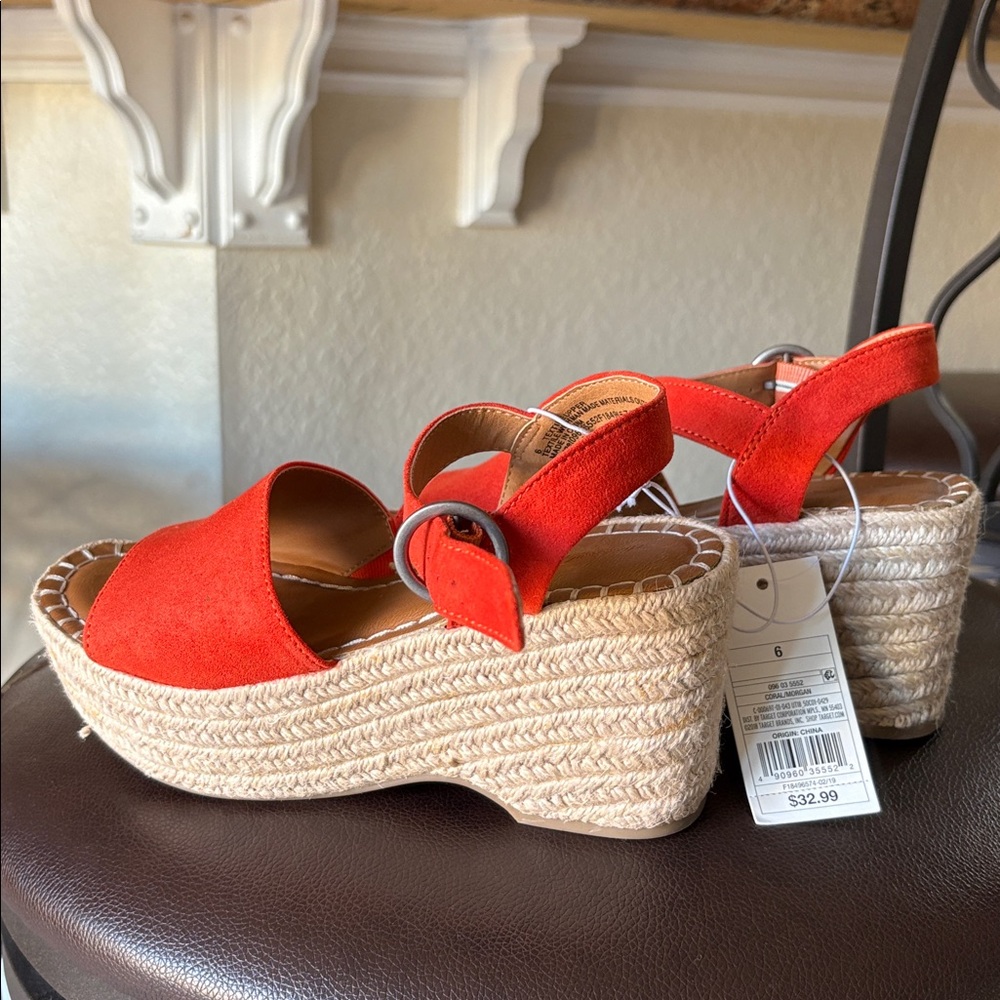 Universal Thread Red Espadrille Wedges